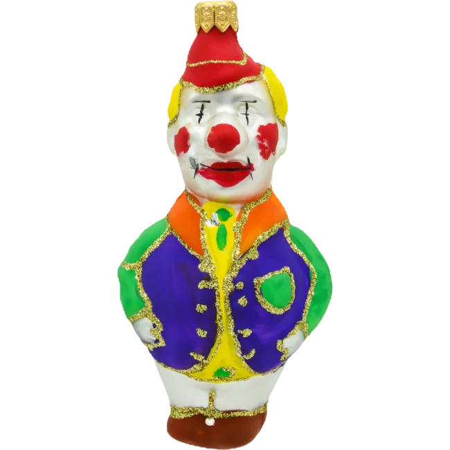 Szklana Bombka Choinkowa Figurka Klaun Kolorowy
