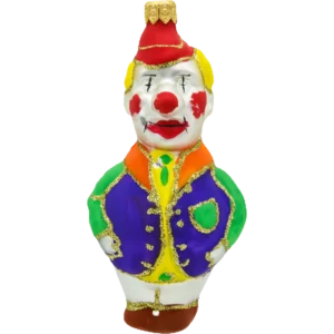 Szklana Bombka Choinkowa Figurka Klaun Kolorowy