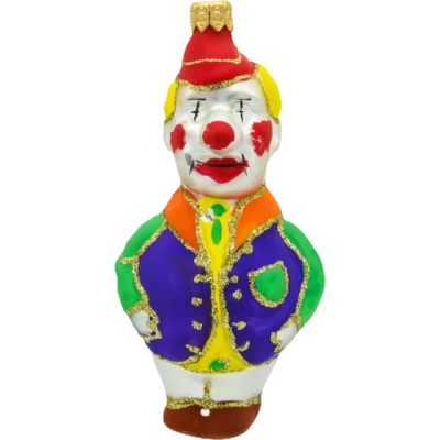 Szklana Bombka Choinkowa Figurka Klaun Kolorowy