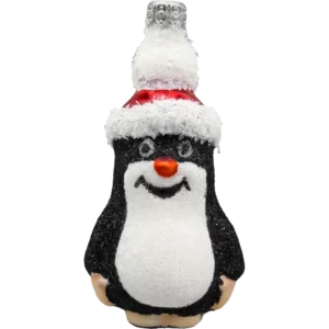 Szklana Bombka Choinkowa Figurka Krecik w czapce Mikołaja