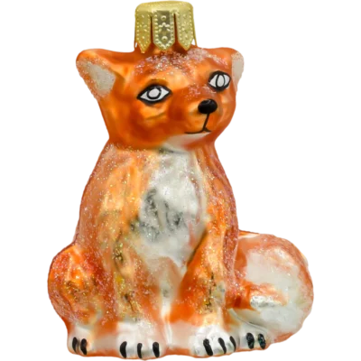 Szklana bombka choinkowa figurka Lisek