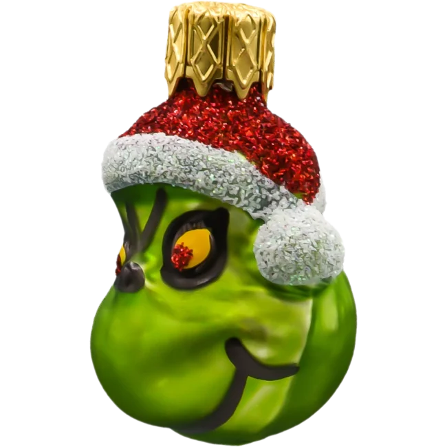Szklana bombka choinkowa figurka Mini Grinch bok