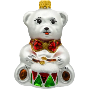 Miś z bębnem: srebrny