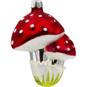 Szklana bombka choinkowa figurka Muchomor czerwony