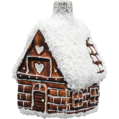 Szklana Bombka Choinkowa Figurka Piernikowy domek z sercem tył