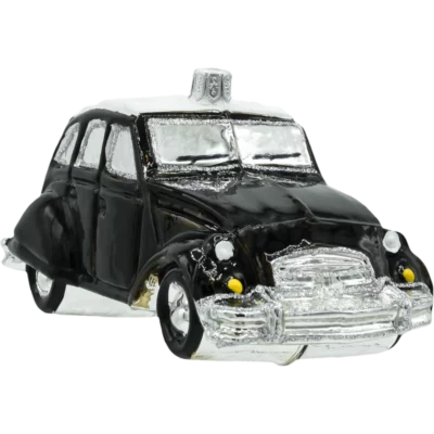 Szklana bombka choinkowa figurka Samochód Citroen 2CV: czarny