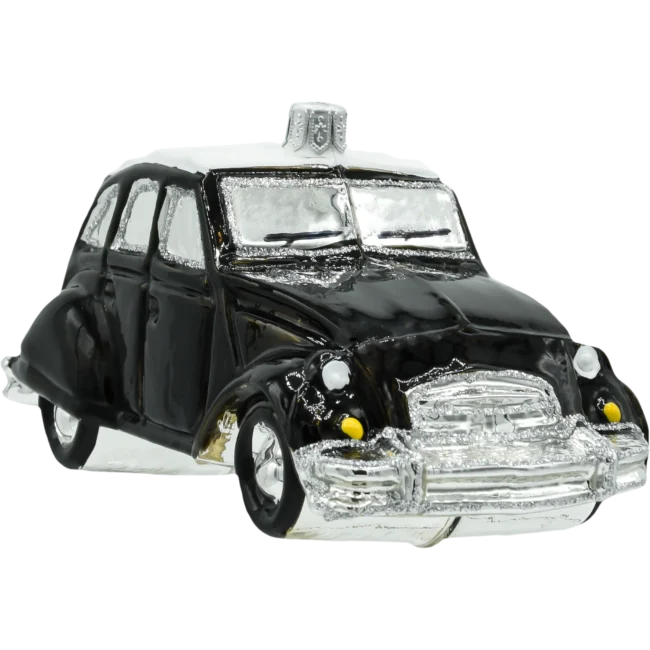 Szklana bombka choinkowa figurka Samochód Citroen 2CV: czarny