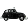 Szklana bombka choinkowa figurka Samochód Citroen 2CV: czarny profil
