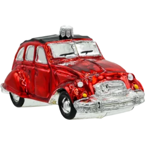 Szklana bombka choinkowa figurka Samochód Citroen 2CV: czerwony