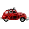 Szklana bombka choinkowa figurka Samochód Citroen 2CV: czerwony profil