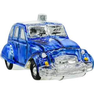 Szklana bombka choinkowa figurka Samochód Citroen: 2CV: niebieski