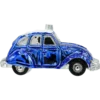Szklana bombka choinkowa figurka Samochód Citroen: 2CV: niebieski profil