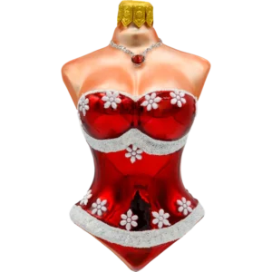 Szklana bombka choinkowa figurka Gorset świąteczny