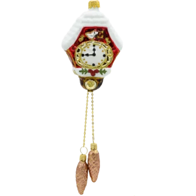 Szklana Bombka Choinkowa Figurka Zegar z kukułką