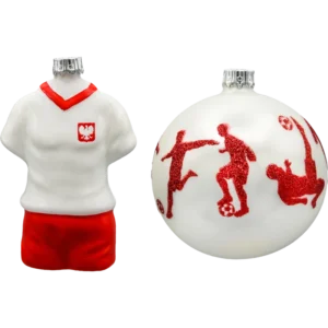 Zestaw szklanych bombek choinkowych Piłkarski Zestaw