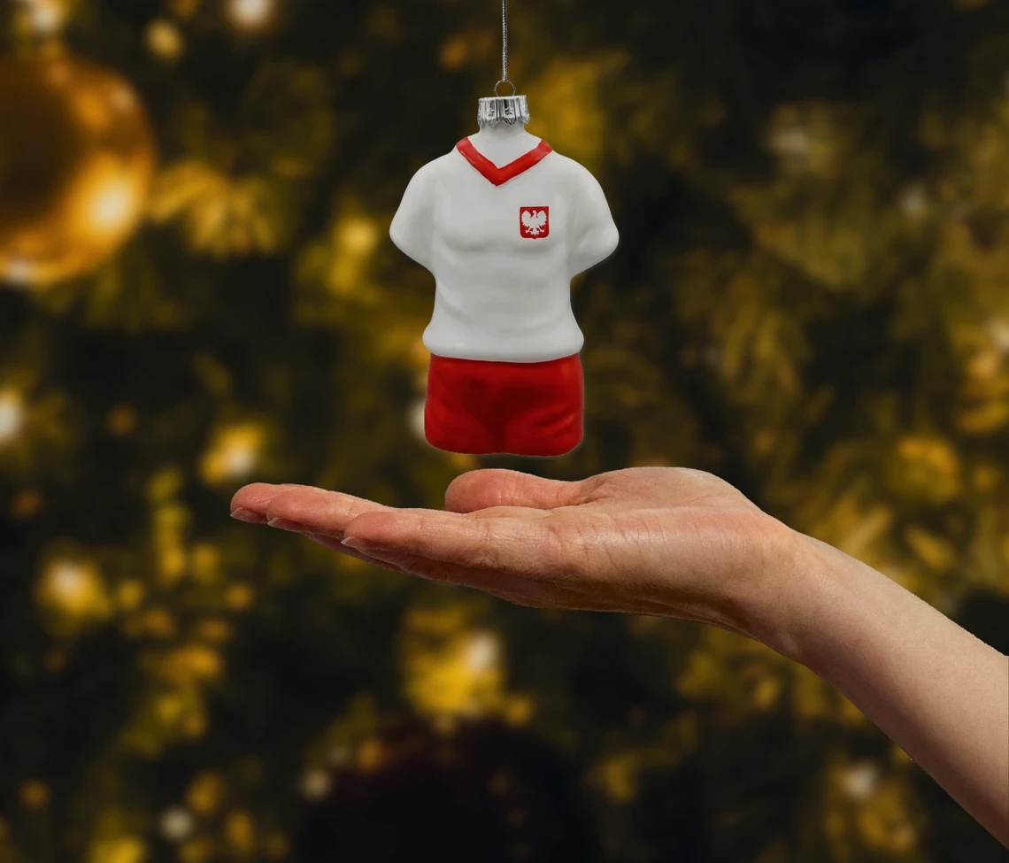 Bombka szklana figurka Koszulka Reprezentacji Polski realne zdjęcie