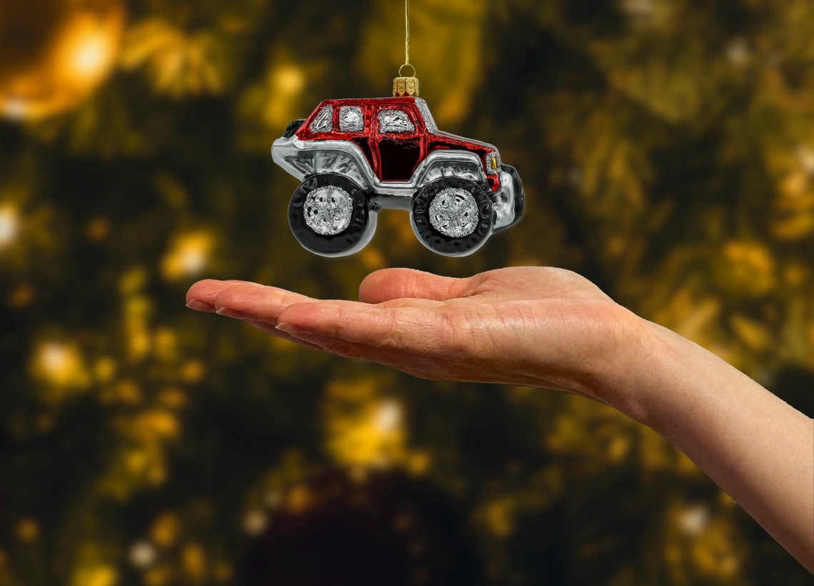 Bombka szklana figurka Monster Truck realne zdjęcie