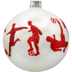 Szklana Bombka Choinkowa Figurka forma ze szkła okrągła z motywem piłkarskim tył