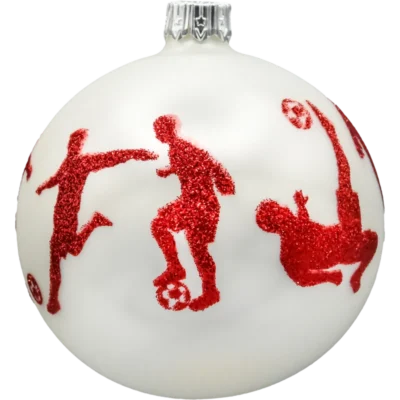 Szklana Bombka Choinkowa Figurka forma ze szkła okrągła z motywem piłkarskim tył