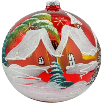 Szklana Bombka Choinkowa Figurka Forma Okrągła ze szkła zimowa kraina