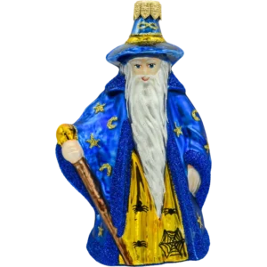 Szklana Bombka Choinkowa Figurka Forma ze szkła Czarodziej z berłem