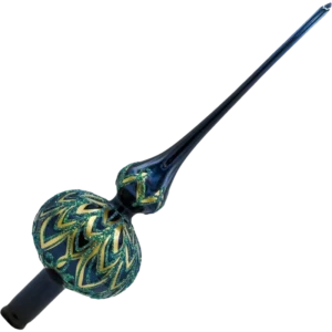 Szklana Bombka Choinkowa Figurka Forma ze szkła Czubek na choinkę leśna korona granatowy kąt