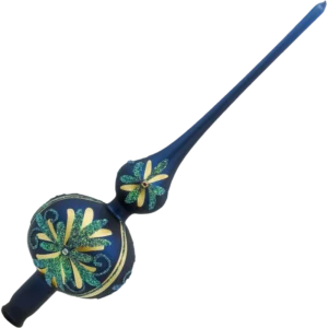 Szklana Bombka Choinkowa Figurka Forma ze szkła czubek na choinkę szpic Szafirowa Gwiazda