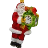 Szklana Bombka Choinkowa Figurka Forma ze szkła Mikołaj z zegarem