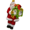 Szklana Bombka Choinkowa Figurka Forma ze szkła Mikołaj z zegarem