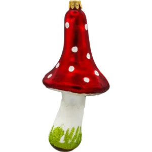 Szklana Bombka Choinkowa Figurka Forma ze szkła Muchomor długi