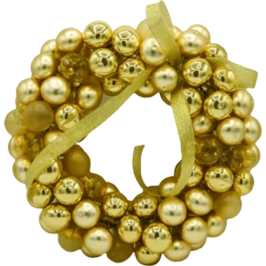 Szklana Bombka choinkowa figurka forma ze szkła Świąteczny Wianek Wieniec z mini bombek złoty