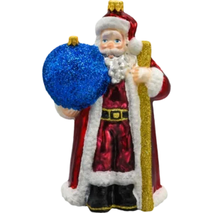 Szklana Bombka Choinkowa Figurka Forma ze szkła Święty Mikołaj z bombką