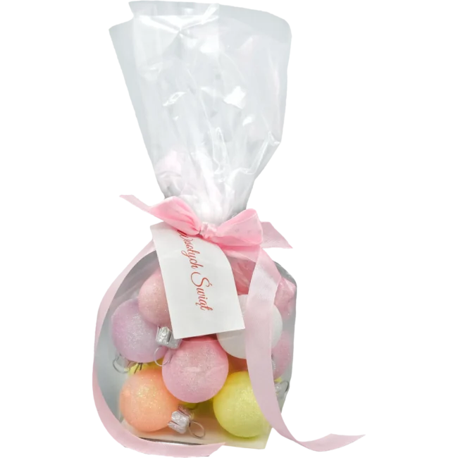 Szklana Bombka Choinkowa Figurka Forma ze szkła zestaw pastelowych bombek w woreczku