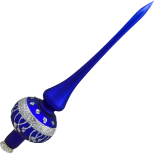 Szklana Bombka Choinkowa Szpic Czubek ze szkła na choinkę Kobaltowa korona przekątna