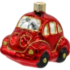 Szklana Bombka Choinkowa Figurka forma bańka ze szkła Auto garbus czerwony front