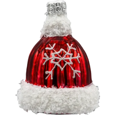 Szklana Bombka Choinkowa Figurka forma ze szkła Czapka zimowa z płatkiem śniegu