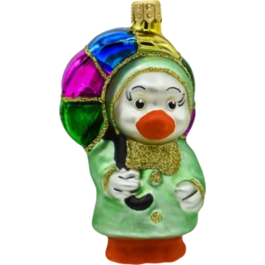 Szklana Bombka Choinkowa Figurka Forma ze szkła Kaczuszka z kolorową parasolką