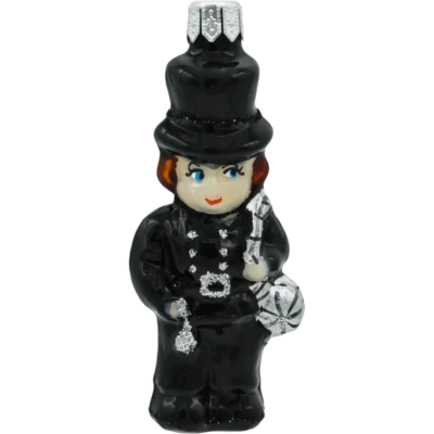 Szklana Bombka Choinkowa Figurka Forma bańka ze szkła Kominiarz