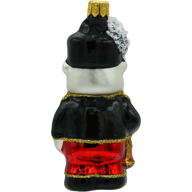 Szklana Bombka Choinkowa Figurka Forma ze szkła Miś górnik w stroju tył