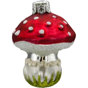 Szklana Bombka Choinkowa Figurka Forma ze szkła Muchomorek klasyczny