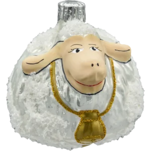 Szklana Bombka Choinkowa Figurka Forma bańka ze szkła owieczka z dzwonkiem