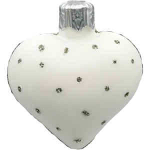 Szklana Bombka Choinkowa Figurka forma bańka ze szkła Serduszko z kropeczkami