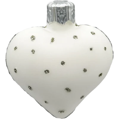 Szklana Bombka Choinkowa Figurka forma bańka ze szkła Serduszko z kropeczkami