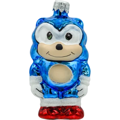 Szklana Bombka Choinkowa Figurka Forma ze szkła Sonik błyskawica