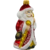 Szklana Bombka Choinkowa Figurka Forma ze szkła Święty Mikołaj z laską bok