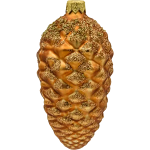 Szklana Bombka Choinkowa Figurka Forma Bańka ze szkła Szyszka brązowa duża