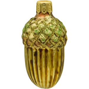 Szklana Bombka Choinkowa Figurka forma bańka ze szkła Złoty żołądź