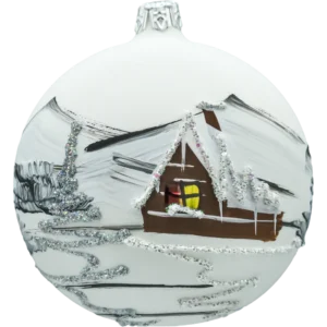 Syn Bombkarza szklana Bombka okrągła Zimowa Kraina: biała