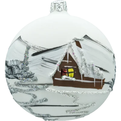 Syn Bombkarza szklana Bombka okrągła Zimowa Kraina: biała