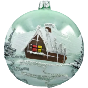 Syn Bombkarza szklana Bombka okrągła Zimowa Kraina: miętowa